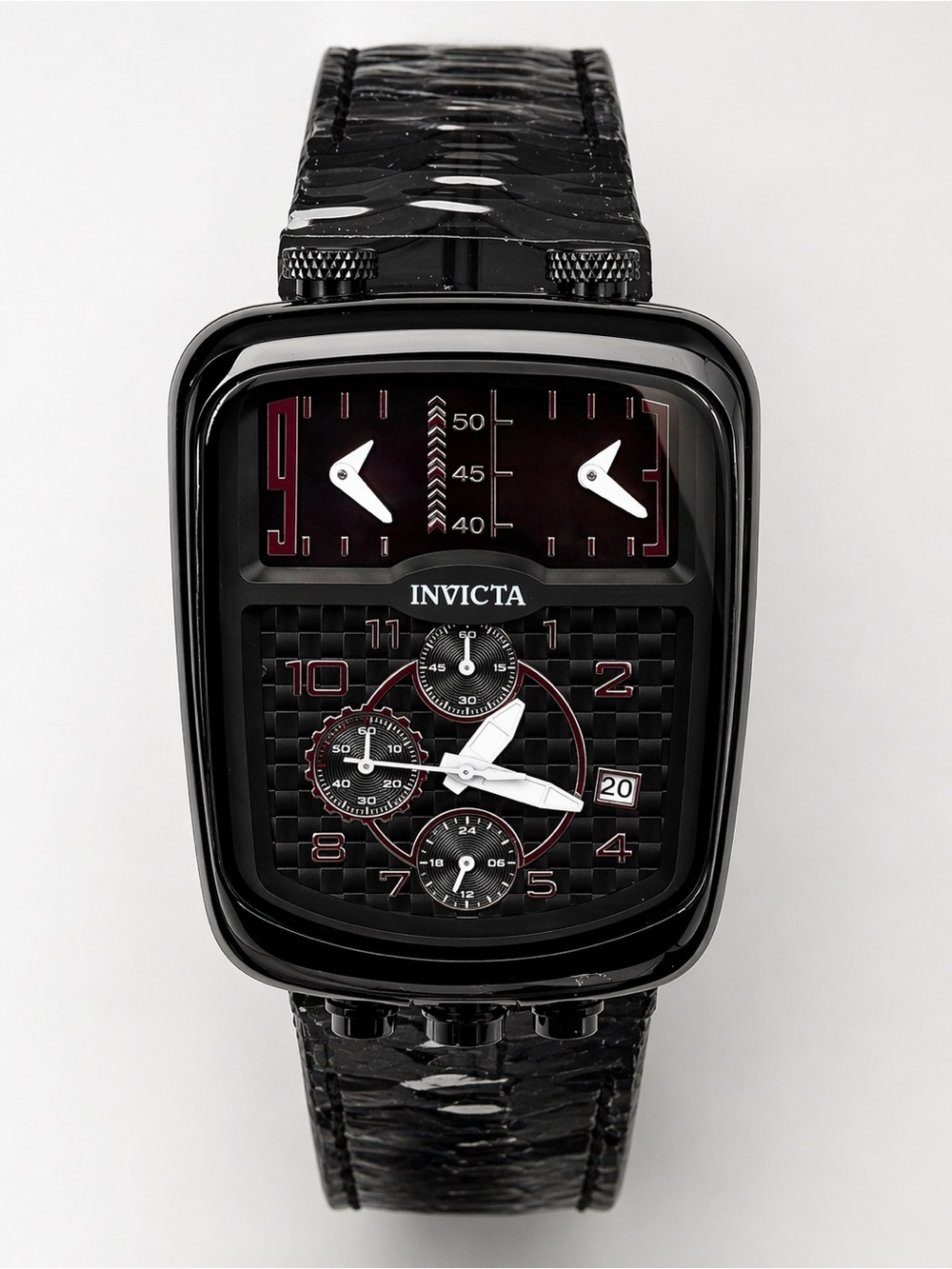 Invicta DNA Men’s 46mm Black Chronograph Square Dial Watch – Urban Style